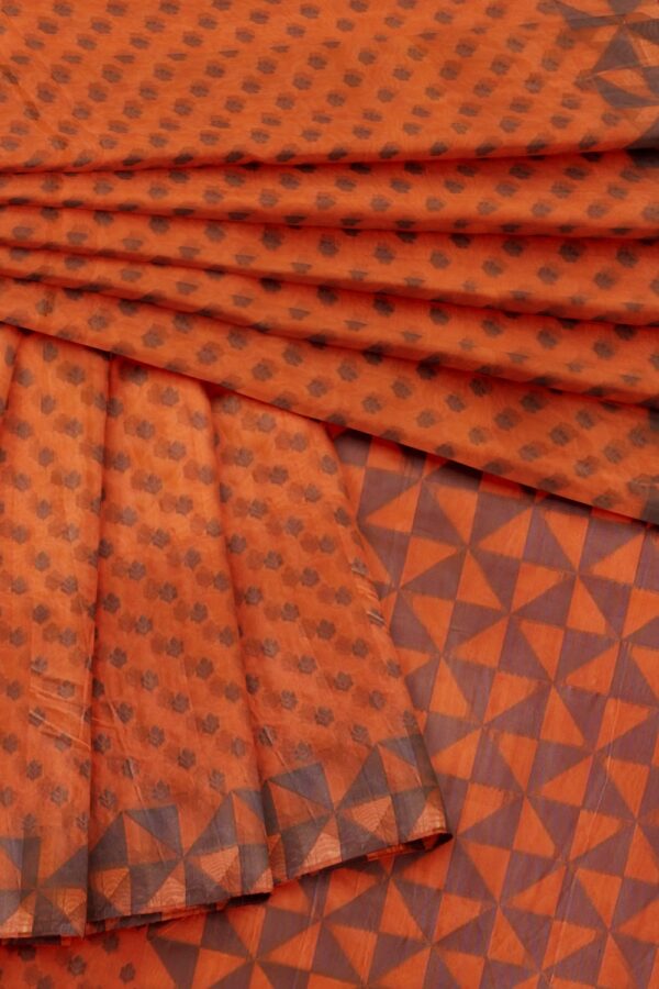 sri kumaran stores 102022 pure cotton orange saree with orange border 5