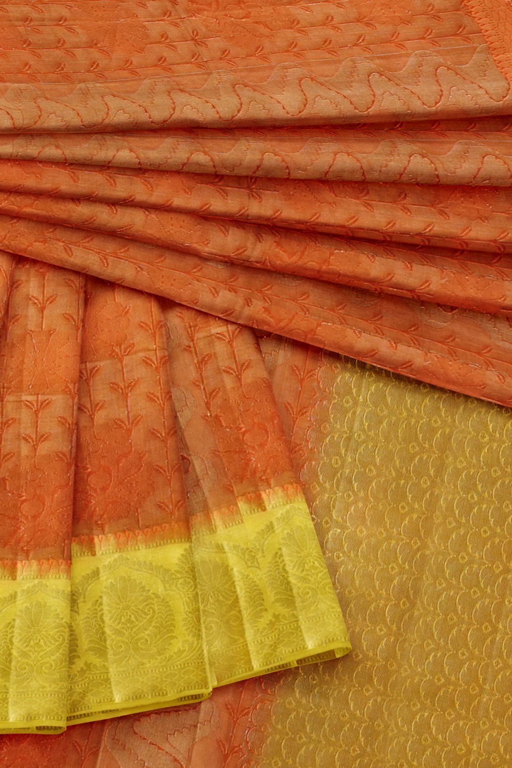 sri kumaran stores chentheri cotton saree brown saree with yellow border 4