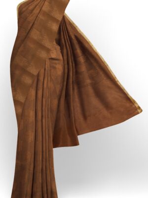 sri kumaran stores chentheri cotton saree chocolate brown saree with chocolate brown border 1