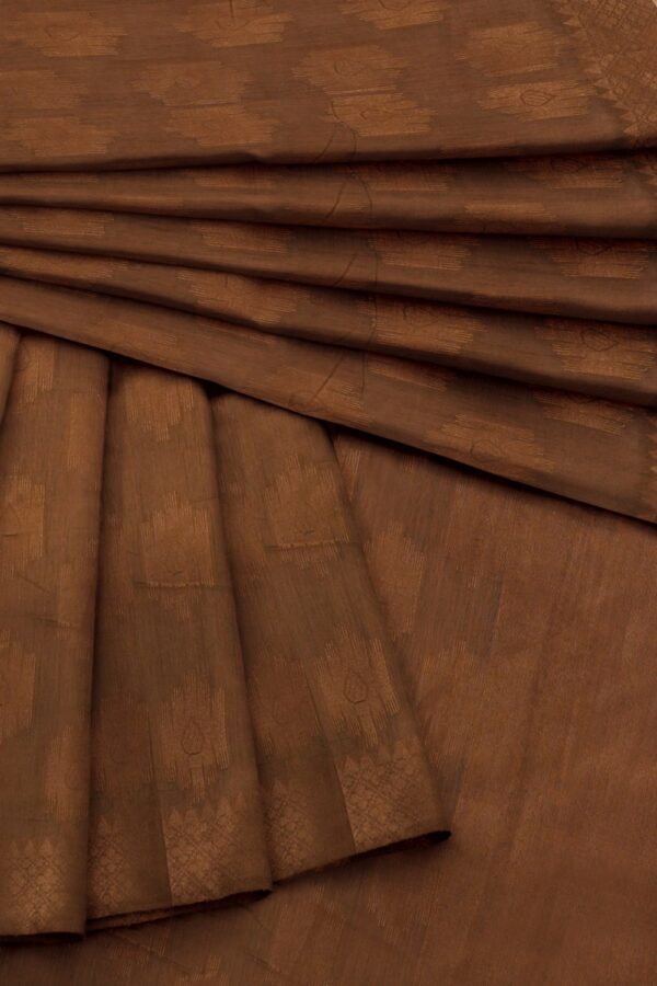 sri kumaran stores chentheri cotton saree chocolate brown saree with chocolate brown border 4
