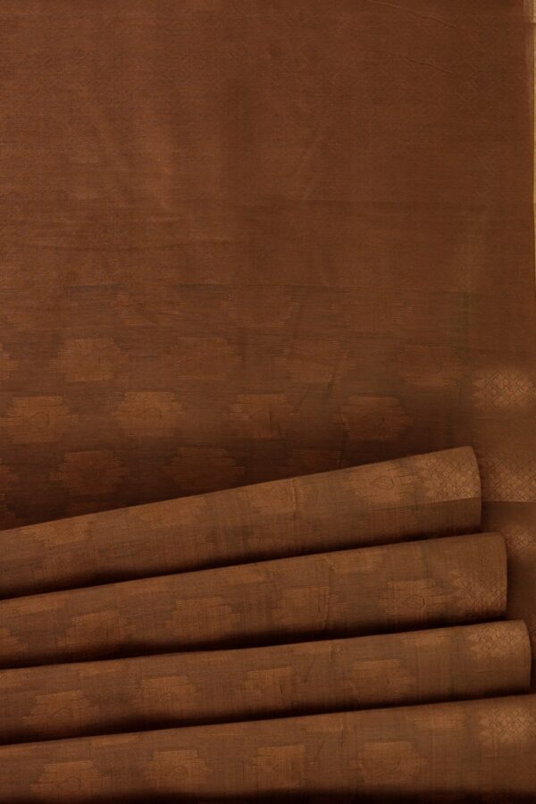 sri kumaran stores chentheri cotton saree chocolate brown saree with chocolate brown border 5