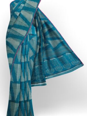 sri kumaran stores chentheri cotton saree dark blue saree with pink border 1