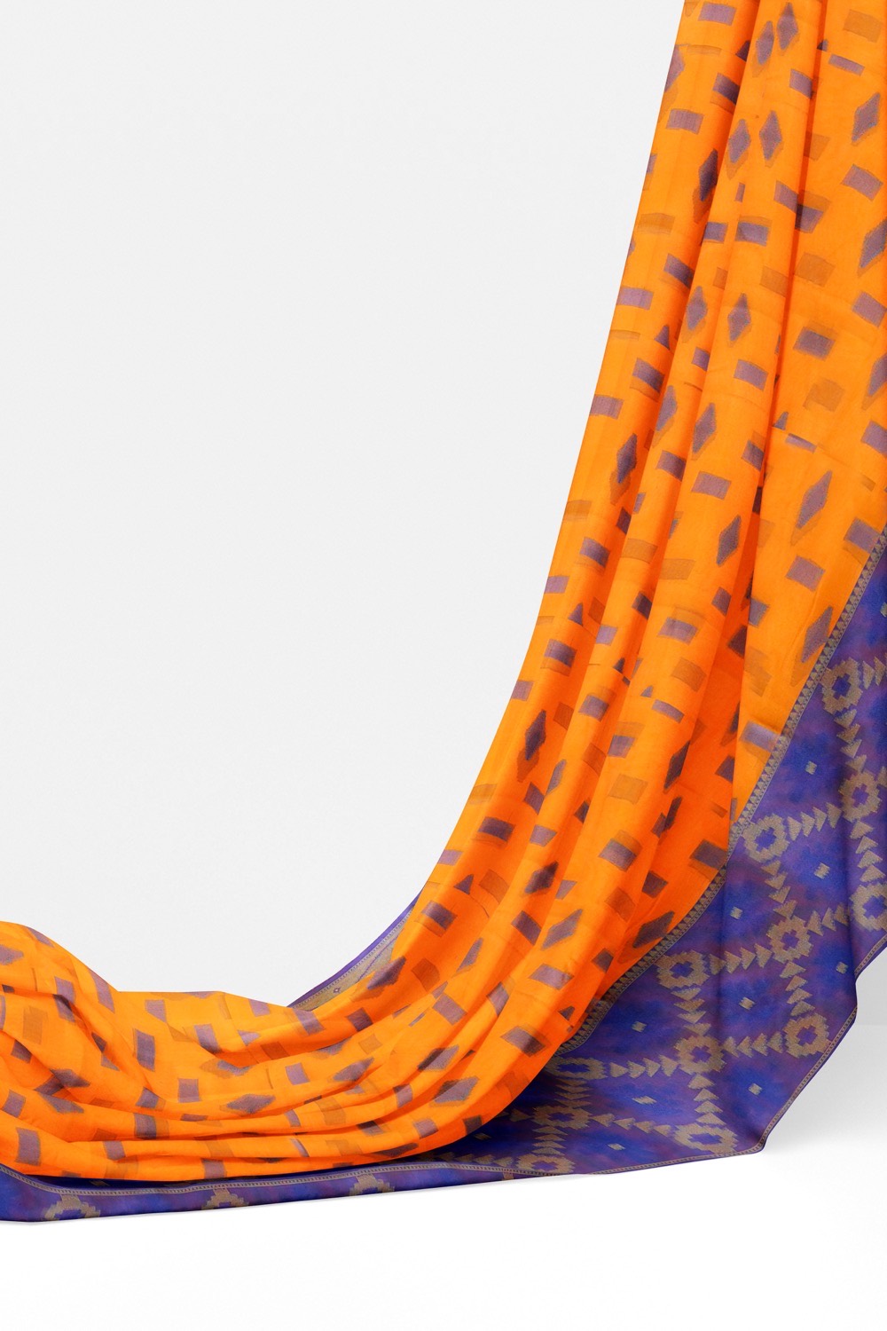 sri kumaran stores chentheri cotton saree dark orange saree with dark blue border 3