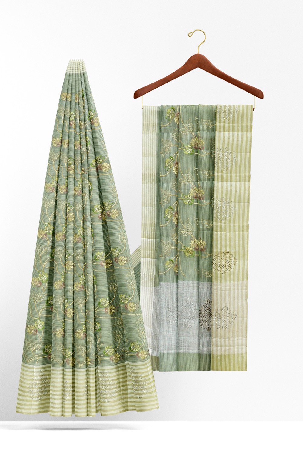 sri kumaran stores chentheri cotton saree grey saree with white and sandal border 2