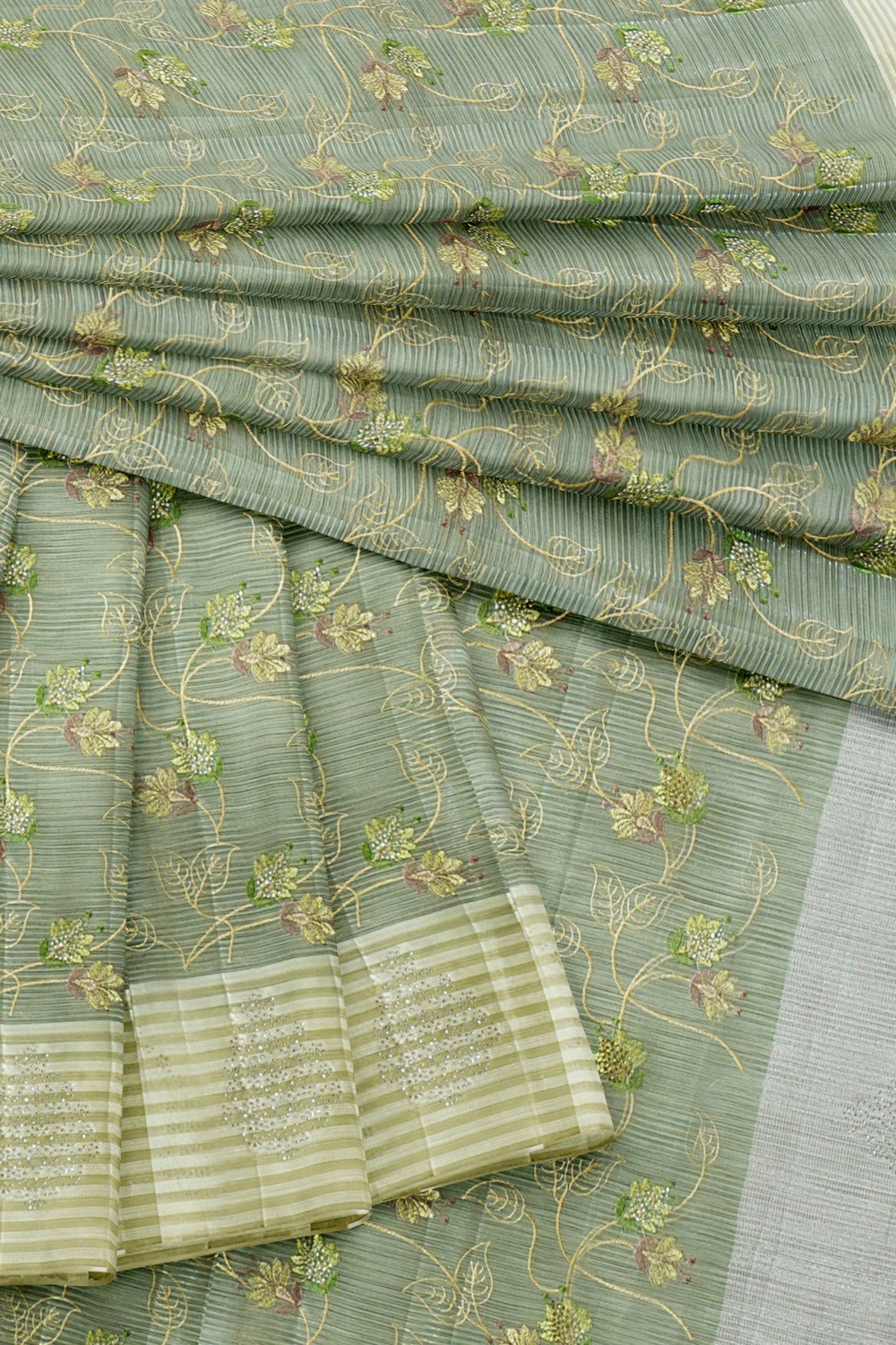 sri kumaran stores chentheri cotton saree grey saree with white and sandal border 4