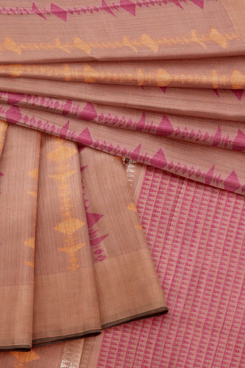 sri kumaran stores chentheri cotton saree light brown saree with light brown border 4