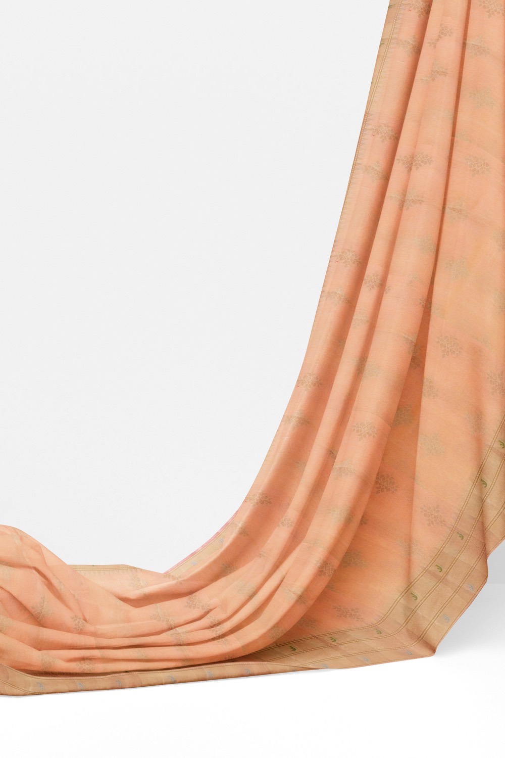 sri kumaran stores chentheri cotton saree light orange saree with sandal border 3