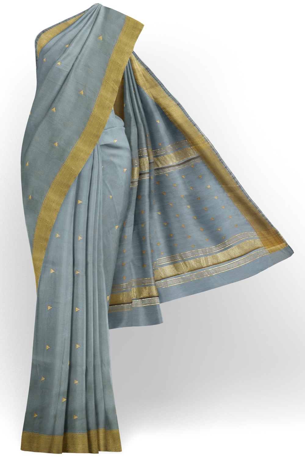 sri kumaran stores chentheri cotton saree mild blue saree with golden border 1