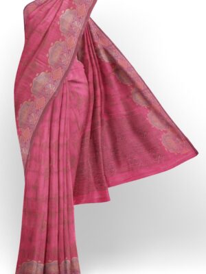 sri kumaran stores chentheri cotton saree pink saree with light blue border 1