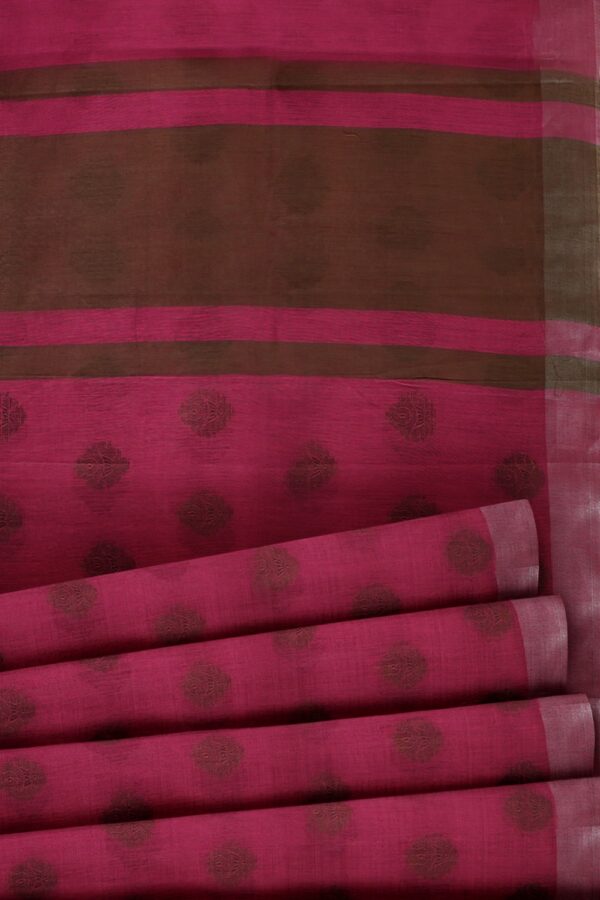 sri kumaran stores chentheri cotton saree pink saree with light silver border 5