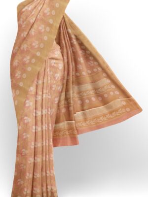sri kumaran stores chentheri cotton saree pinkish brown saree with sandal border 1