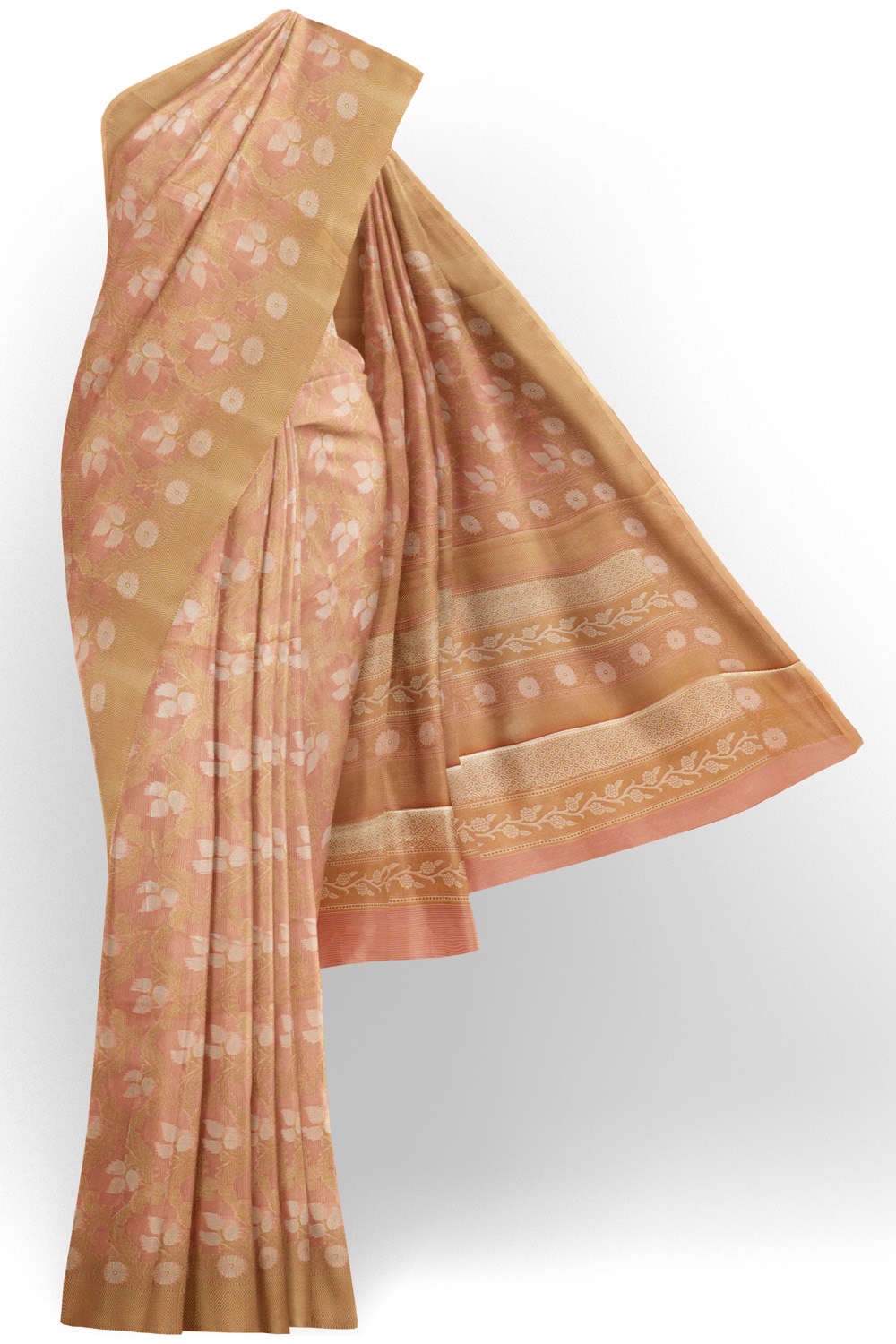 sri kumaran stores chentheri cotton saree pinkish brown saree with sandal border 1