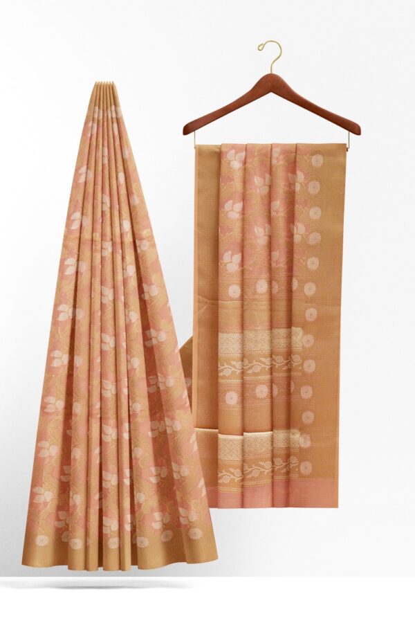 sri kumaran stores chentheri cotton saree pinkish brown saree with sandal border 2