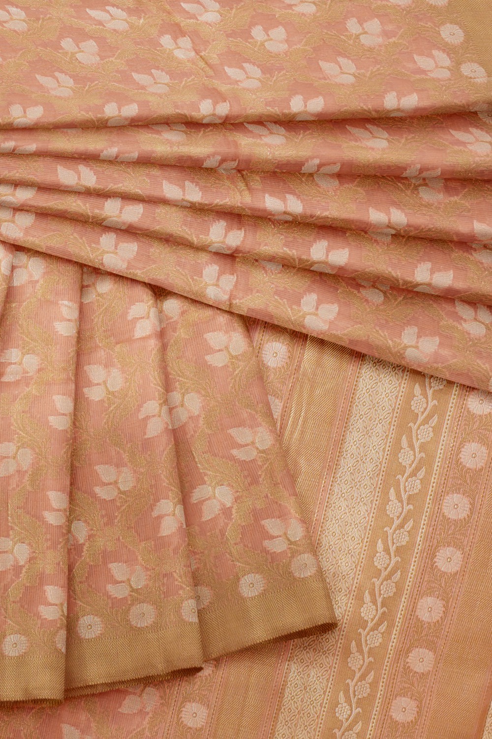 sri kumaran stores chentheri cotton saree pinkish brown saree with sandal border 4