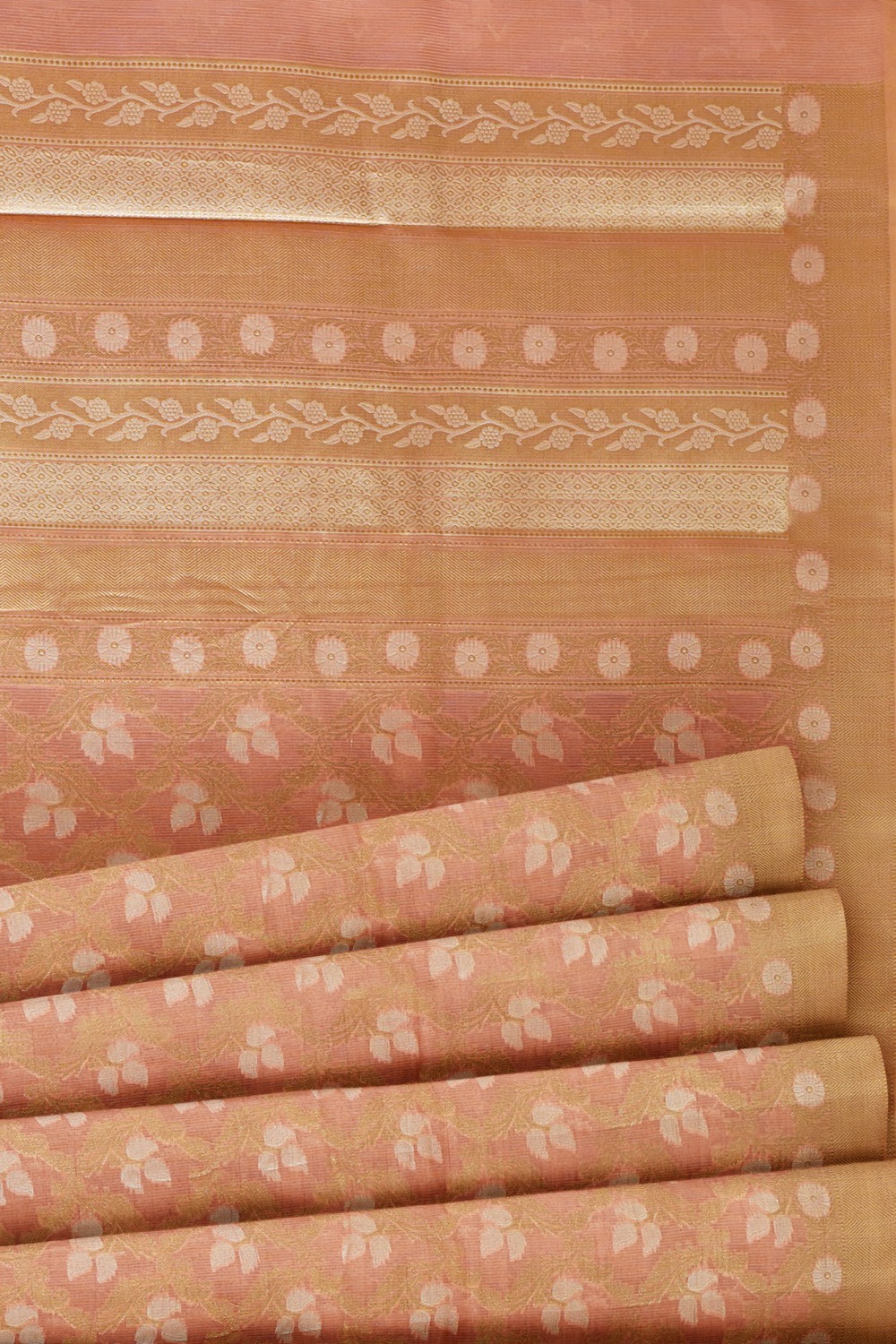 sri kumaran stores chentheri cotton saree pinkish brown saree with sandal border 5