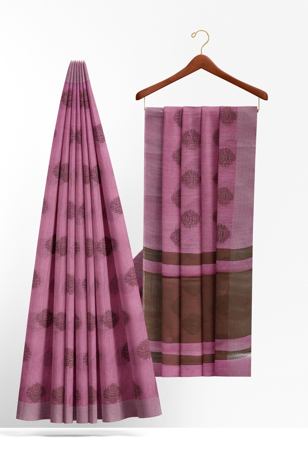 sri kumaran stores chentheri cotton saree purple saree with silver border 2