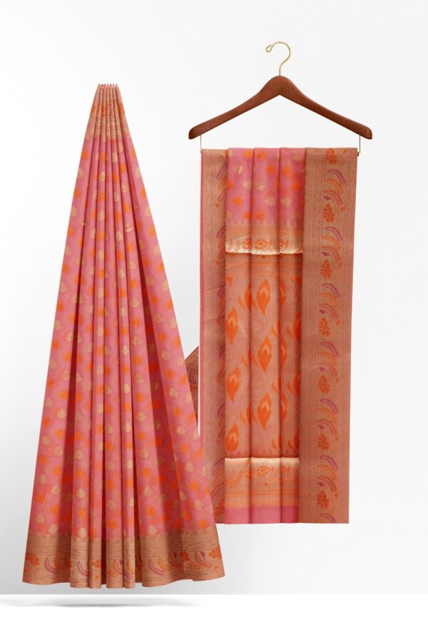 sri kumaran stores chentheri cotton saree red saree with brown border 2