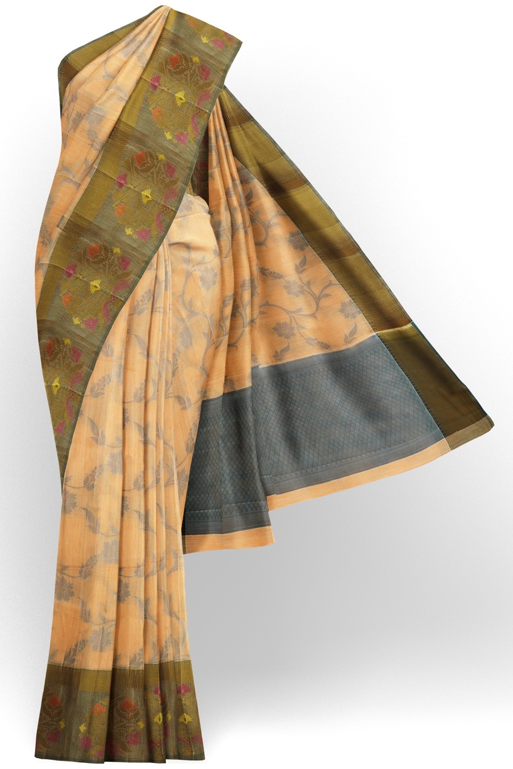 sri kumaran stores chentheri cotton saree sandal saree with black border 1