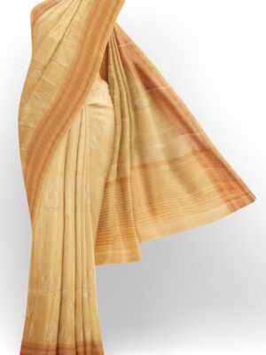 sri kumaran stores chentheri cotton saree sandal saree with brown border 1