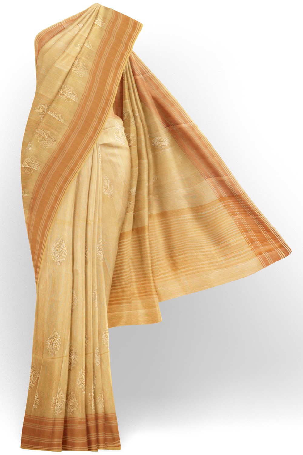 sri kumaran stores chentheri cotton saree sandal saree with brown border 1