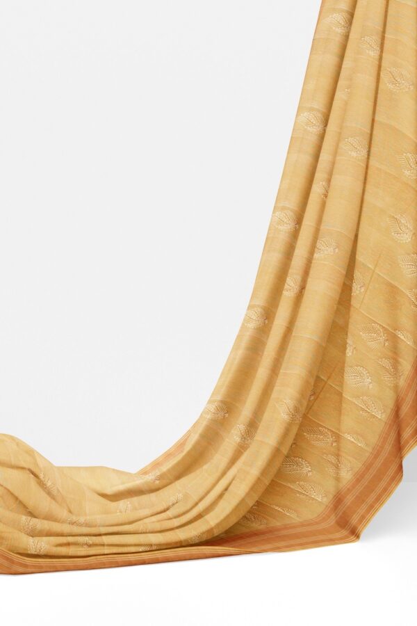 sri kumaran stores chentheri cotton saree sandal saree with brown border 3