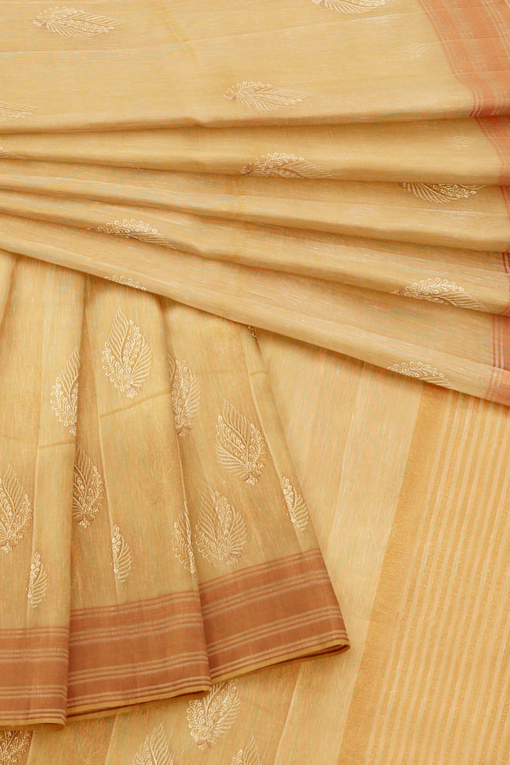 sri kumaran stores chentheri cotton saree sandal saree with brown border 4