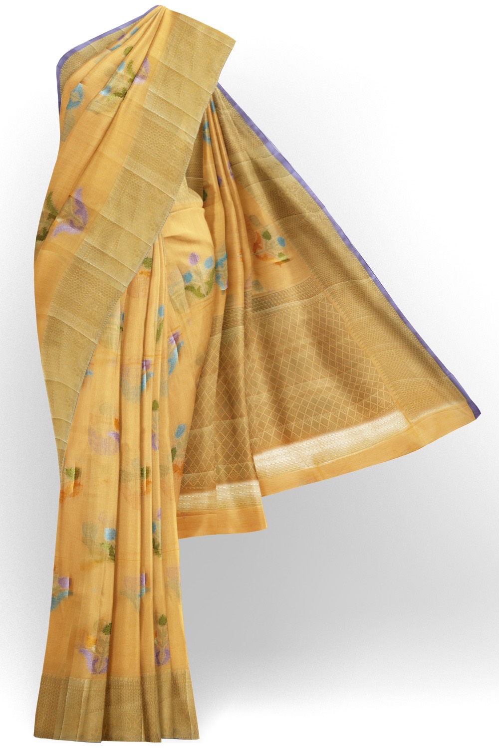 sri kumaran stores chentheri cotton saree sandal saree with golden colour border 1