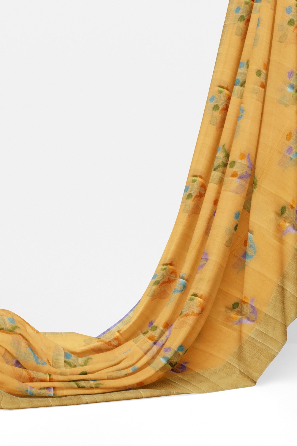 sri kumaran stores chentheri cotton saree sandal saree with golden colour border 3