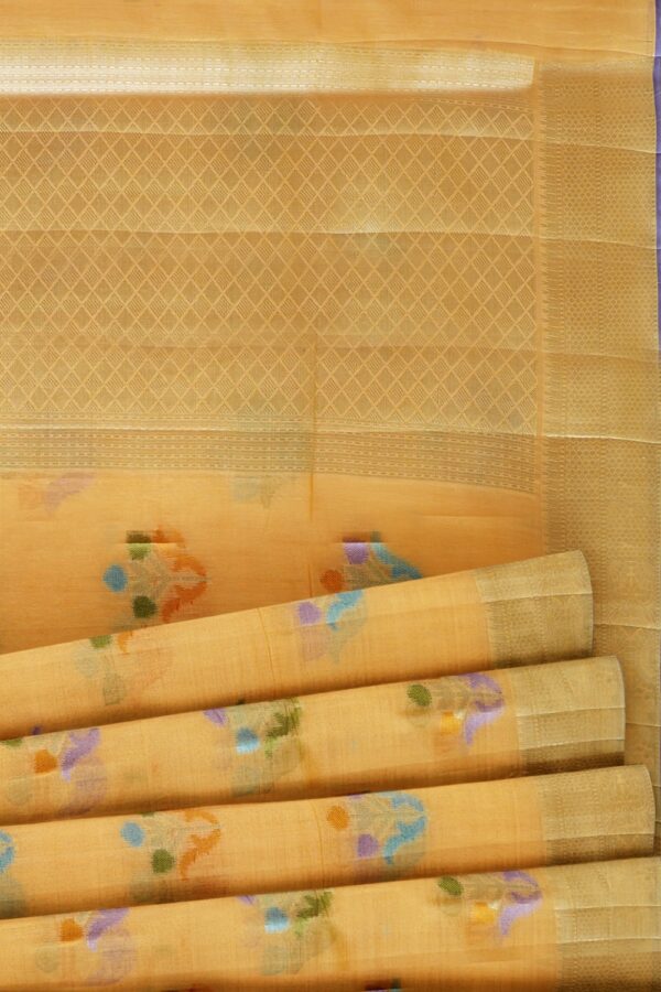 sri kumaran stores chentheri cotton saree sandal saree with golden colour border 5