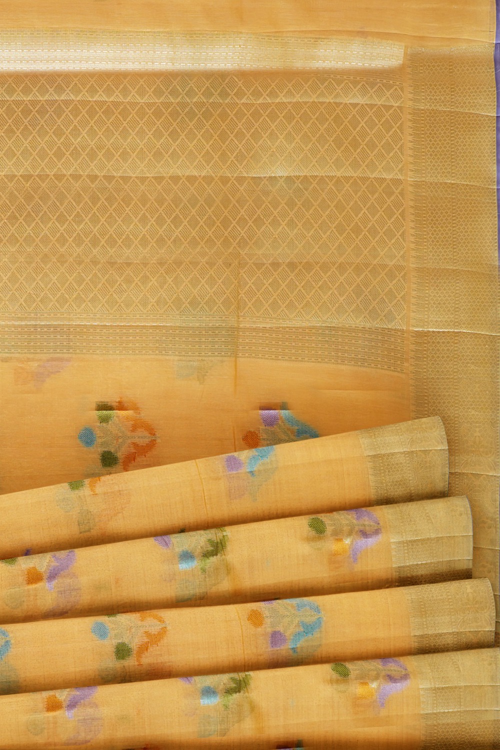 sri kumaran stores chentheri cotton saree sandal saree with golden colour border 5