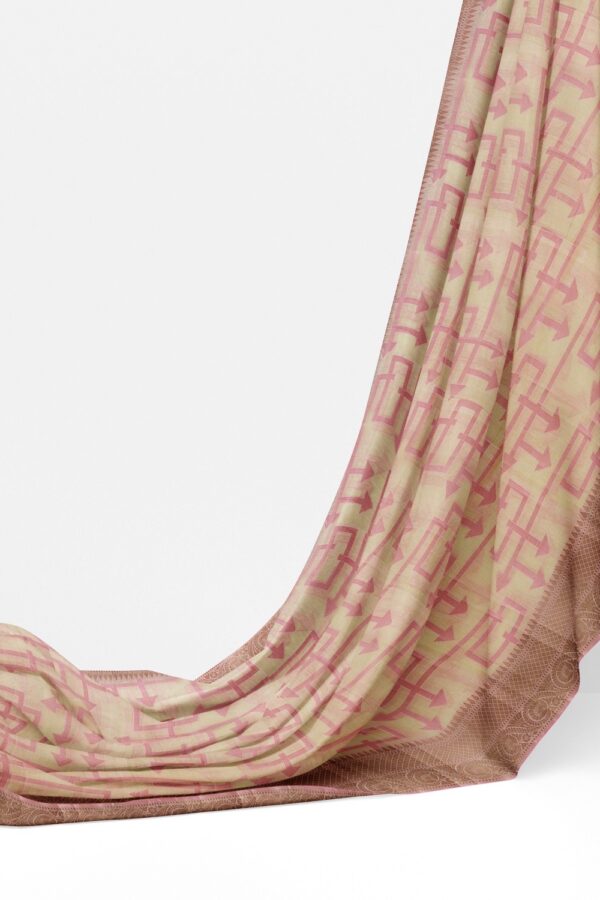 sri kumaran stores chentheri cotton saree sandal saree with pink border 3
