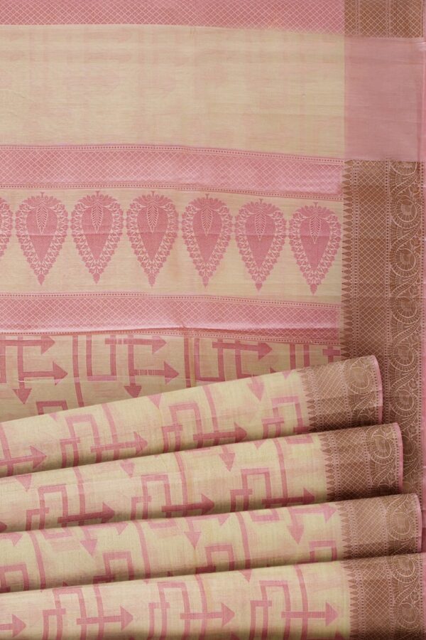 sri kumaran stores chentheri cotton saree sandal saree with pink border 5