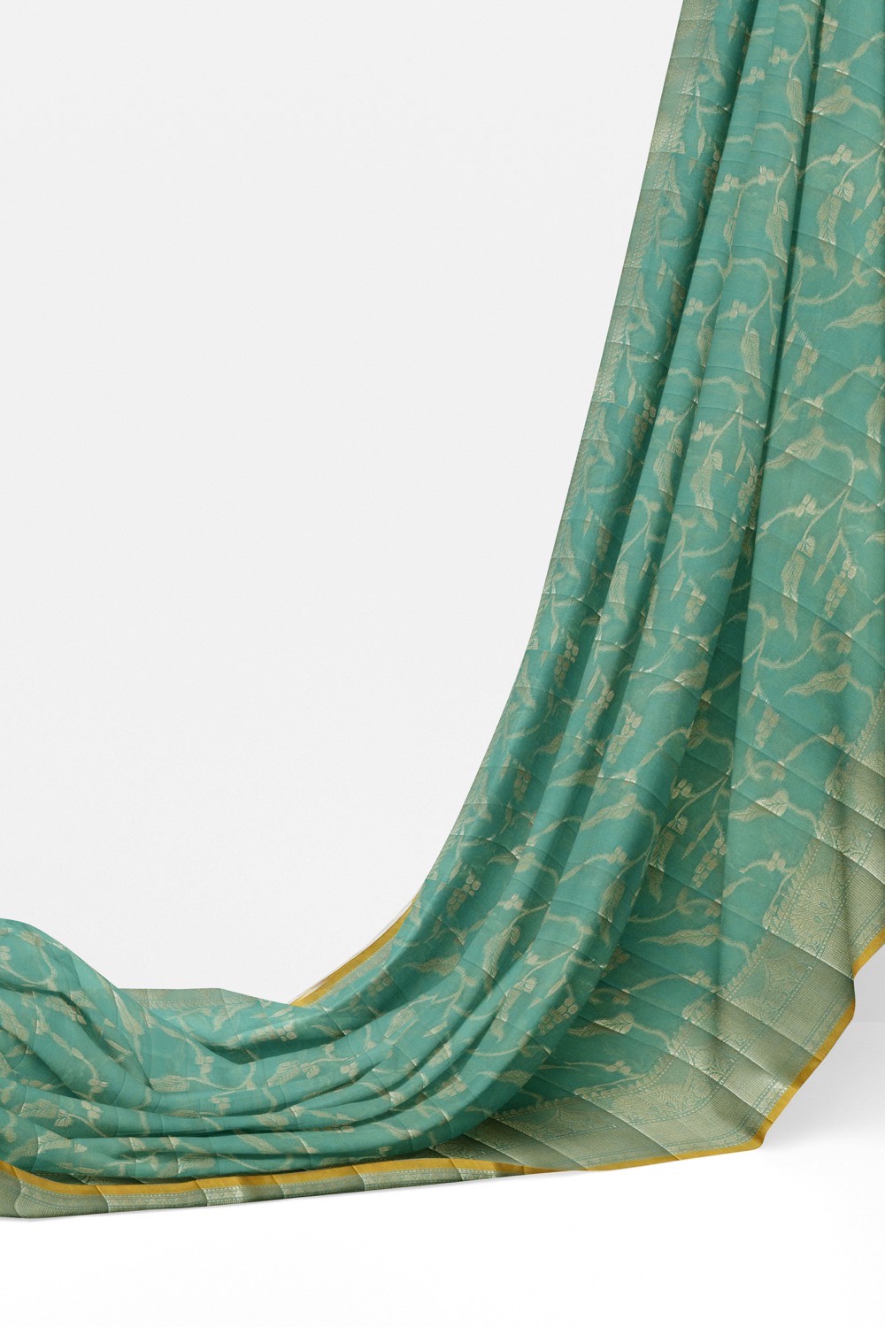 sri kumaran stores chentheri cotton saree sky blue saree with silver and yellow border 3