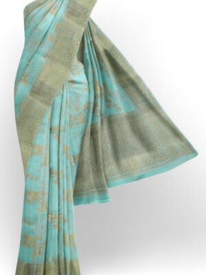 sri kumaran stores chentheri cotton saree sky blue saree with silver border 1