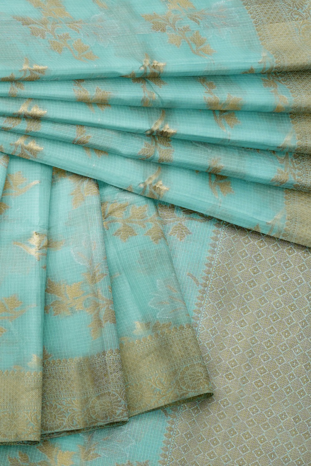 sri kumaran stores chentheri cotton saree sky blue saree with silver border 4