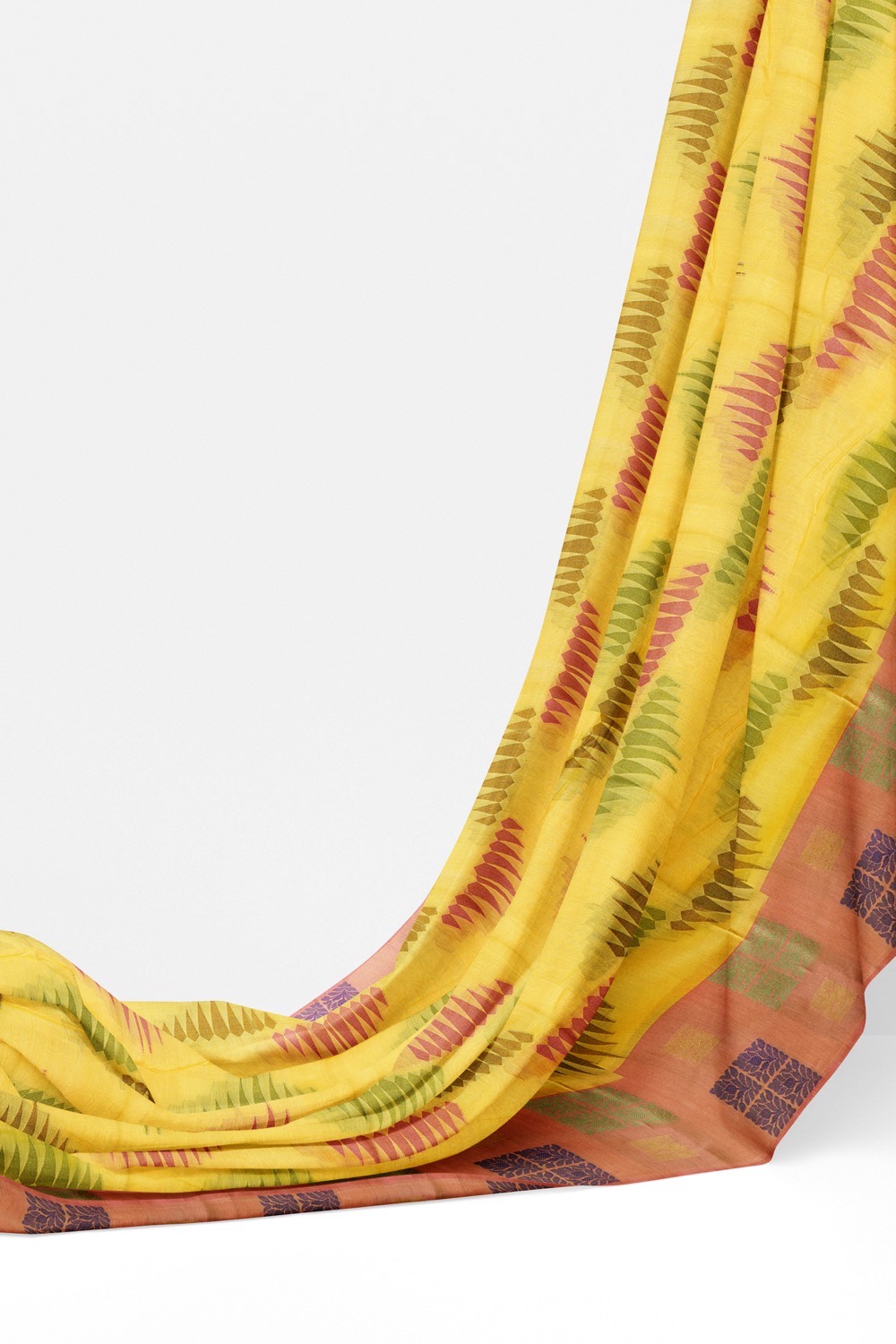 sri kumaran stores chentheri cotton saree yellow saree with light pink border 3