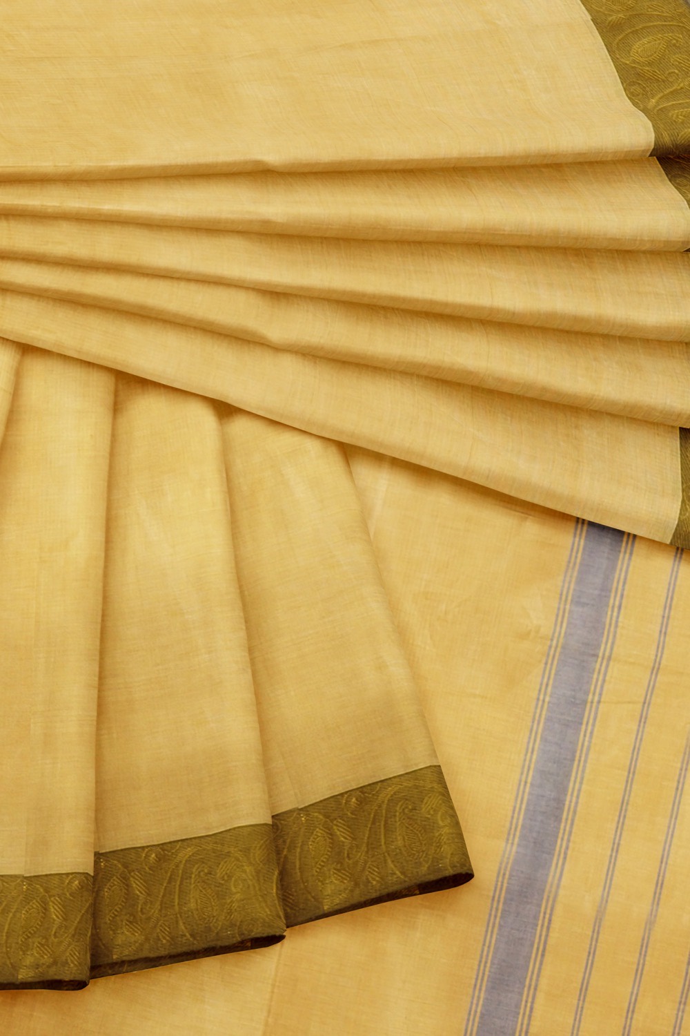 sri kumaran stores chettinad cotton saree beige saree with mango motif border 420221213