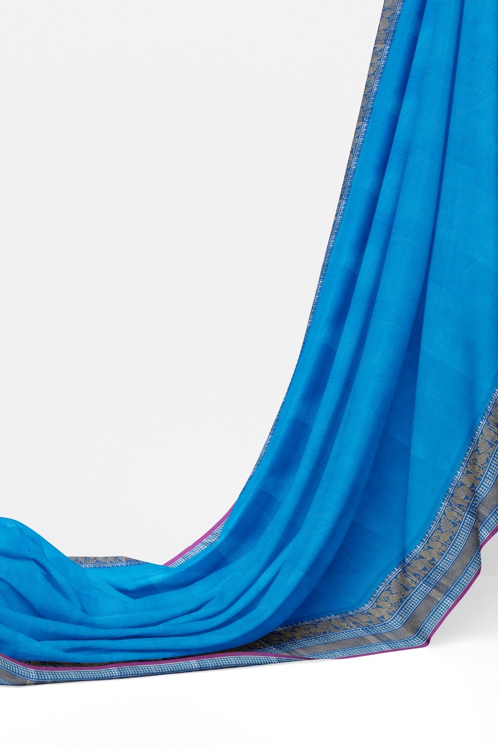 sri kumaran stores chettinad cotton saree blue saree with zari border 320221213