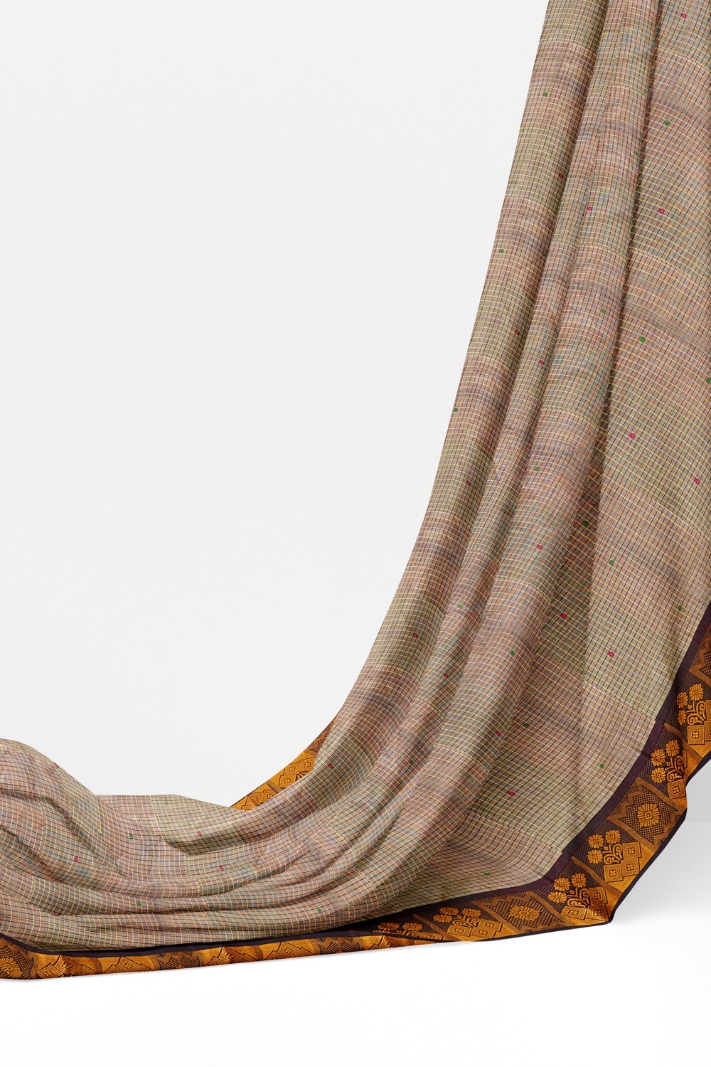 sri kumaran stores chettinad cotton saree double color saree with purple border 320221213