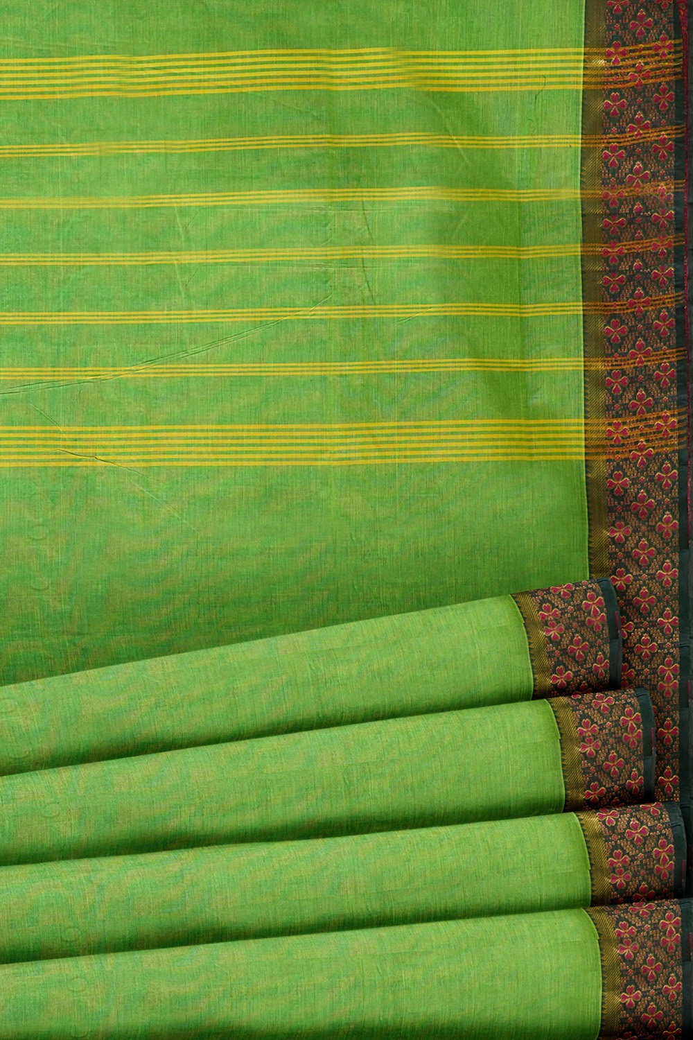 sri kumaran stores chettinad cotton saree green saree with pink flower border 520221213