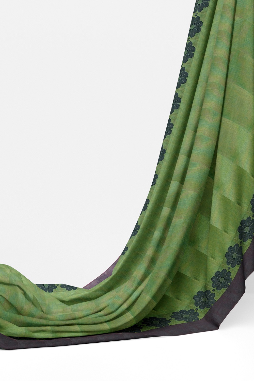 sri kumaran stores chettinad cotton saree green saree with purple border 320221213