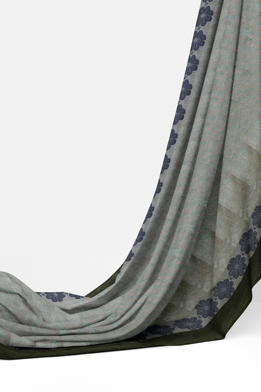 sri kumaran stores chettinad cotton saree grey saree with black border 320221213