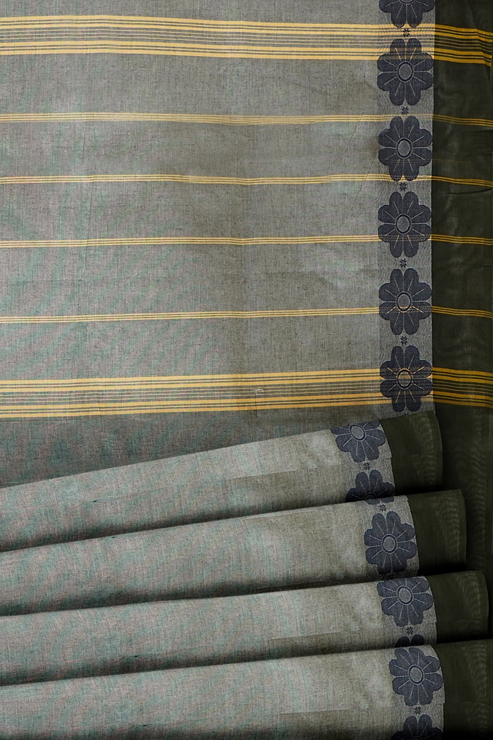 sri kumaran stores chettinad cotton saree grey saree with black border 520221213