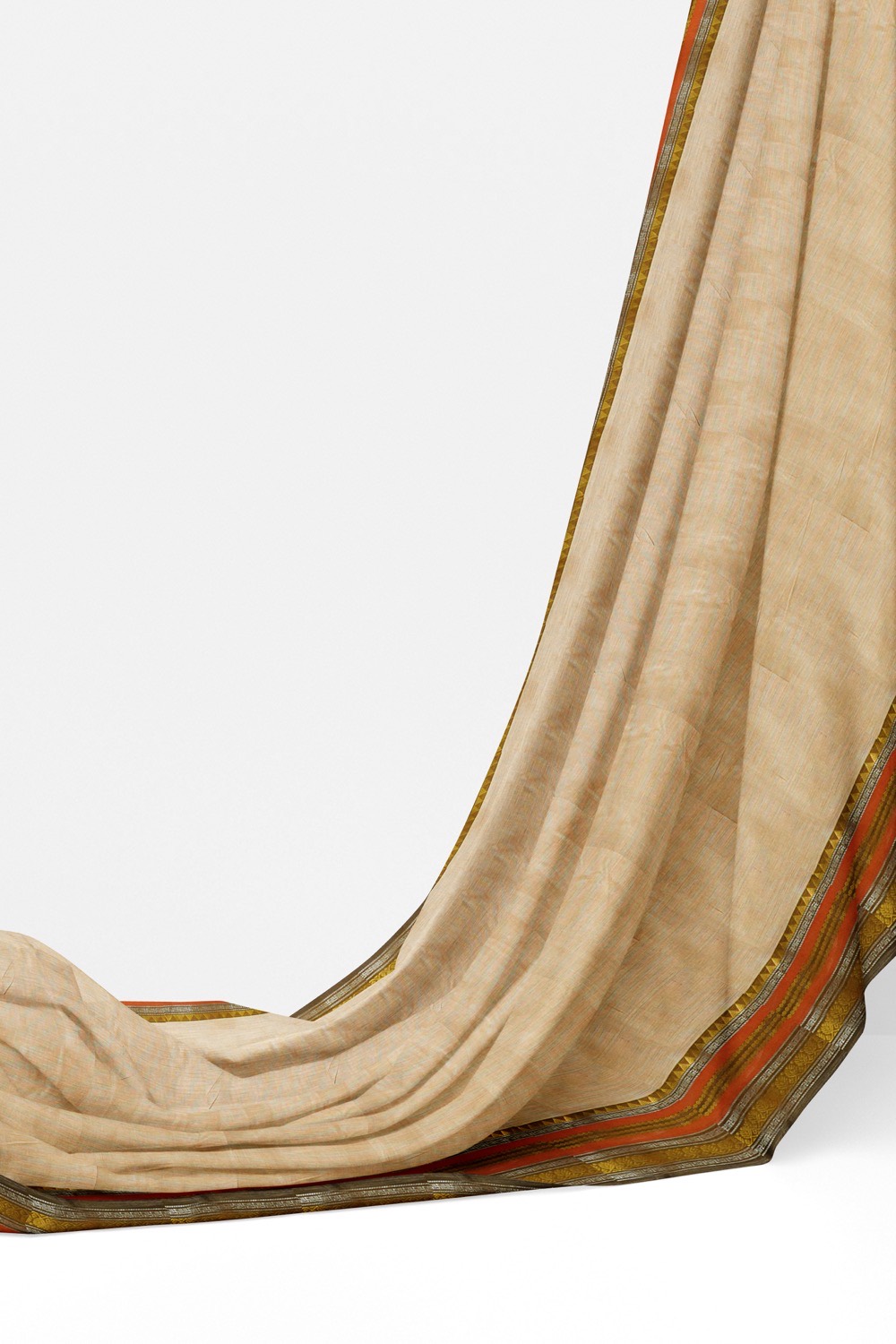 sri kumaran stores chettinad cotton saree peach color saree with zari border 320221213