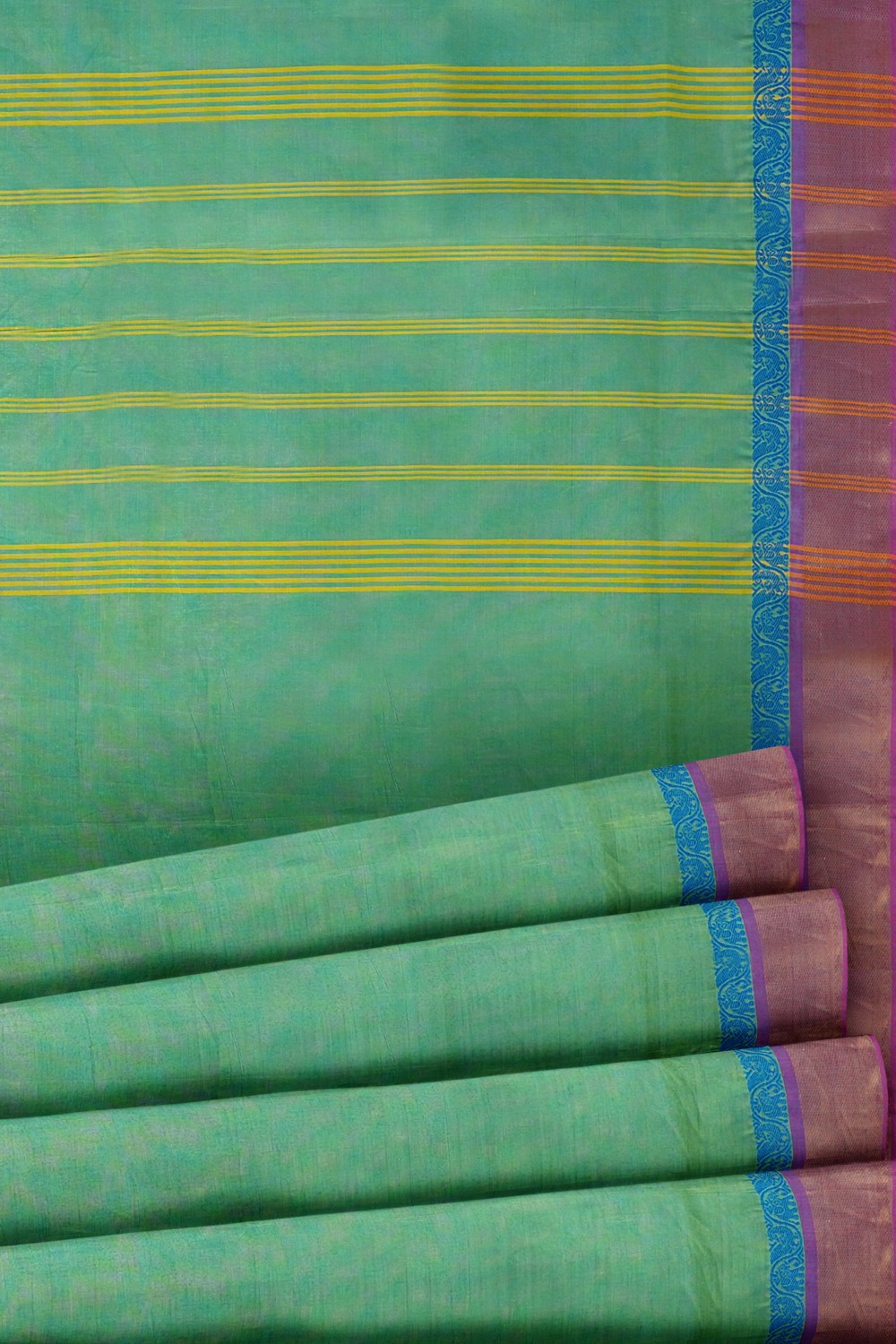sri kumaran stores chettinad cotton saree turquoise blue saree with purple and blue border 520221213