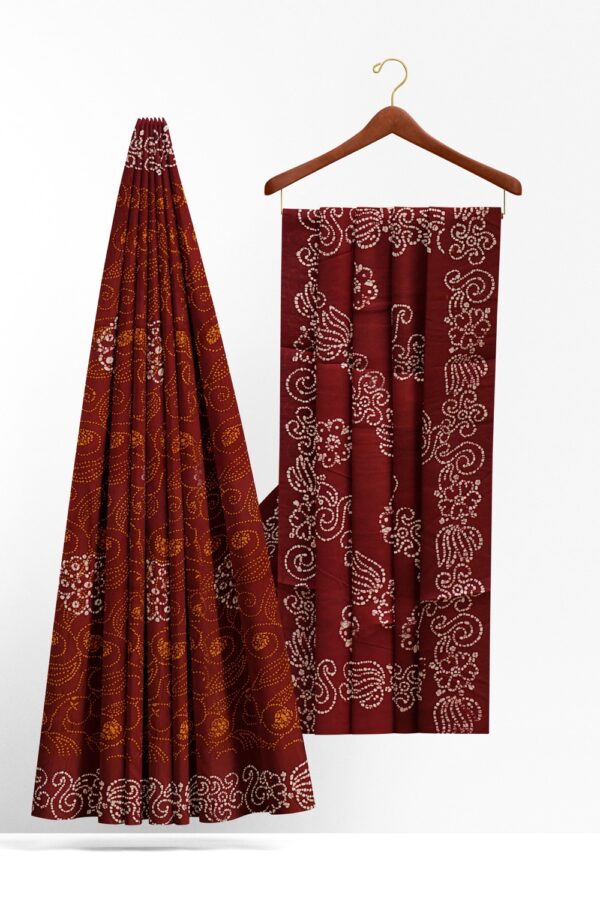 sri kumaran stores chungudi cotton saree dark brown saree with allover design 220221213