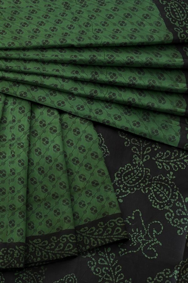 sri kumaran stores chungudi cotton saree dark green saree with black border 420221213