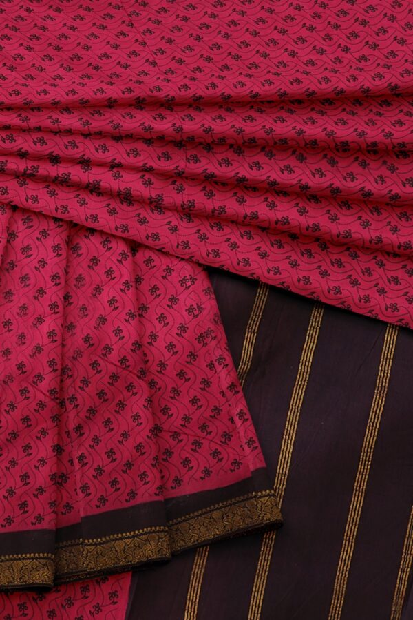 sri kumaran stores chungudi cotton saree dark pink saree with purple zari one side border 420221213