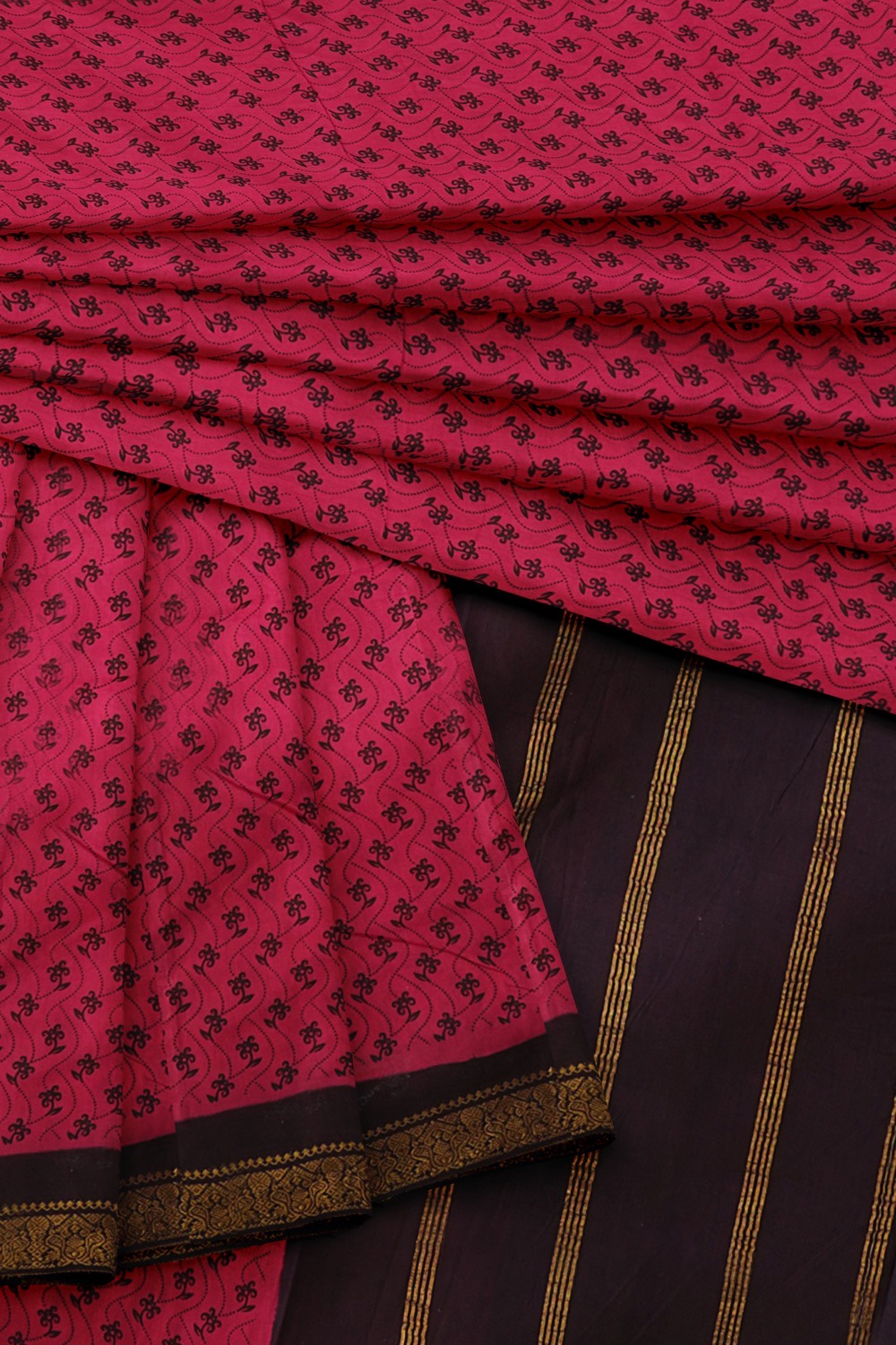 sri kumaran stores chungudi cotton saree dark pink saree with purple zari one side border 420221213