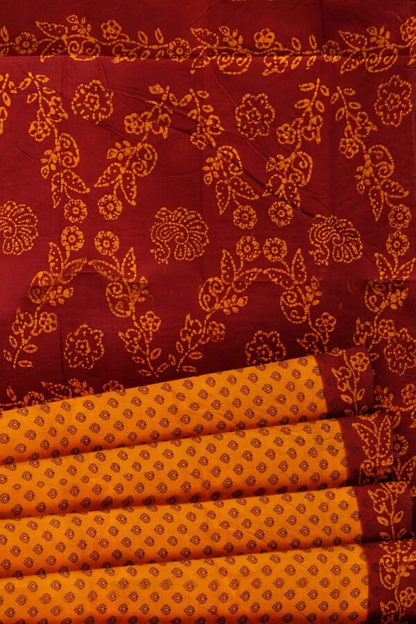sri kumaran stores chungudi cotton saree dark yellow saree with red border 520221213